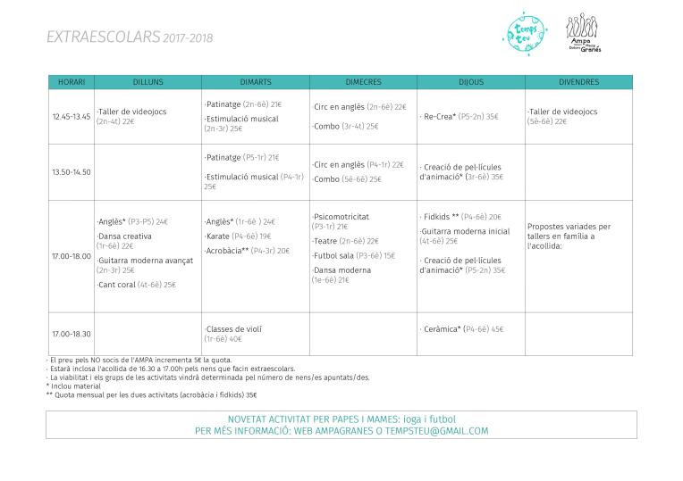 Grella horària extraescolars_2107-2018